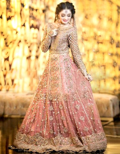 Heavy Embroidered Net Bridal Maxi Dress Price in Pakistan