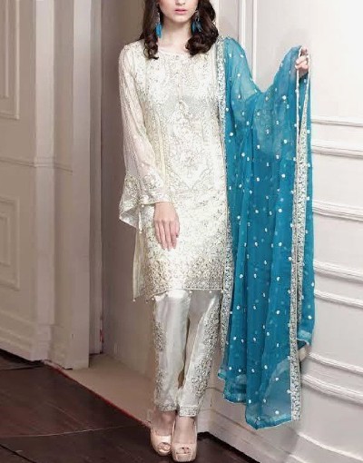 Heavy Embroidered Chiffon Wedding Dress Price in Pakistan