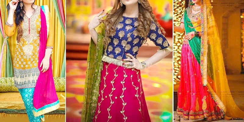 Best Mehndi Dresses Color Combinations