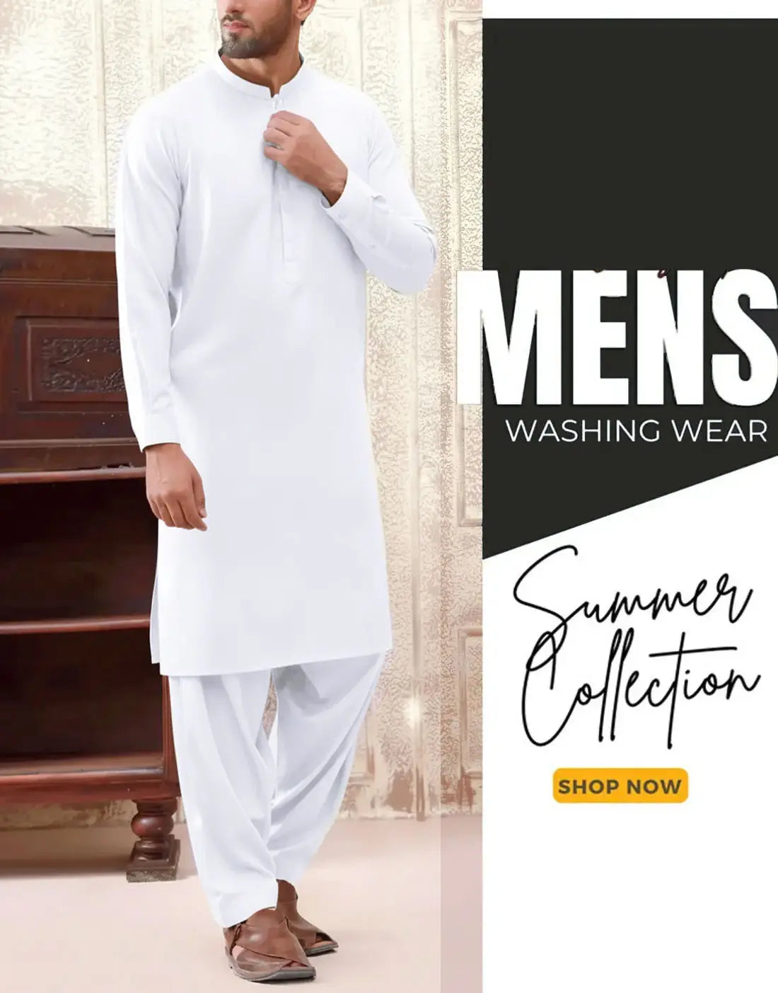 Unstitched Men's Wash n Wear Shalwar Kameez Suit
