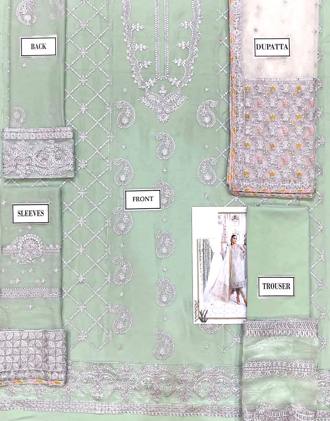 Heavy Embroidered Organza Party Wear Dress