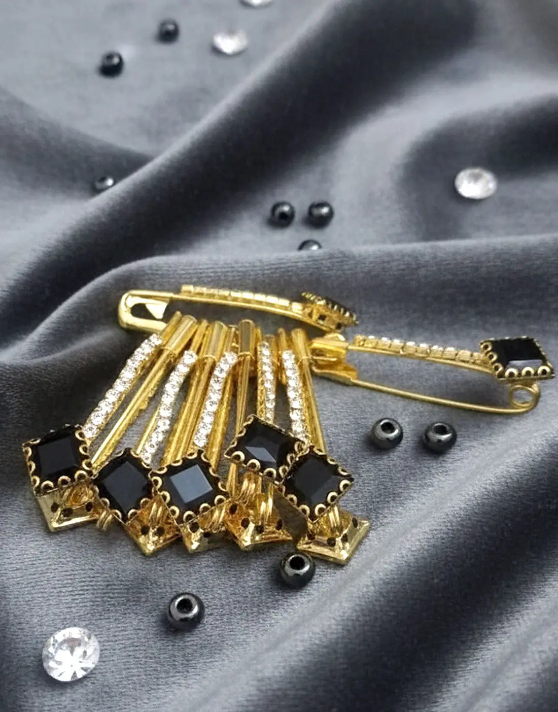 6βPiece Golden Safety Pin Brooches for Dresses, Hijabs & Scarves