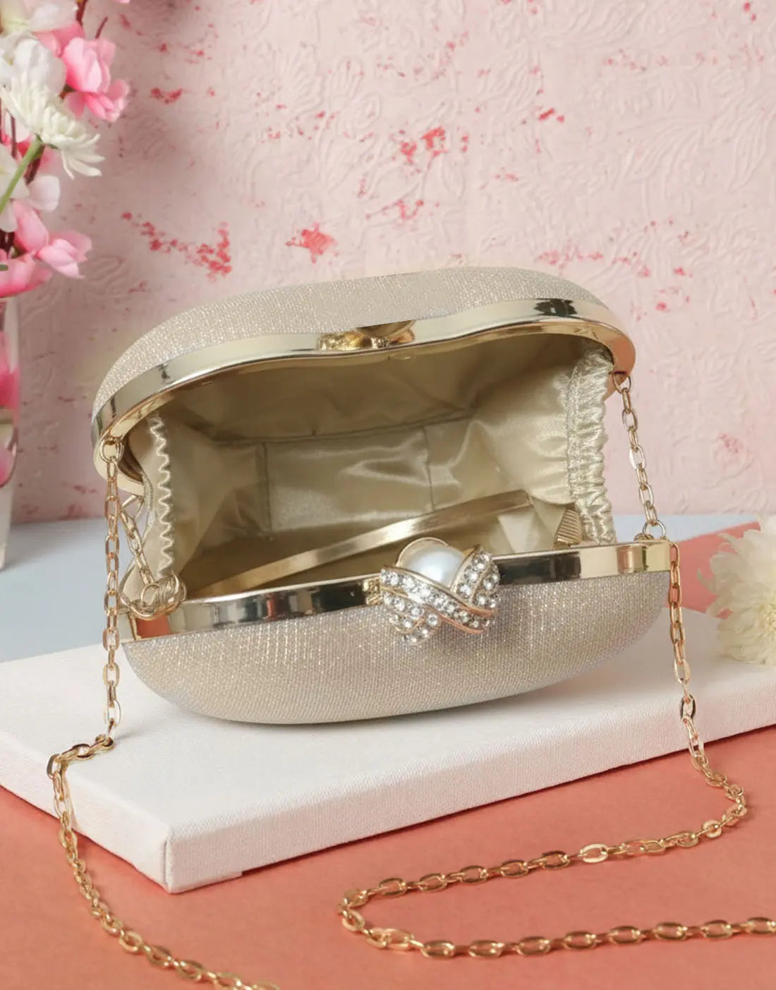 Elegant Apple Shape Fancy Bridal Clutch for Wedding & Parties