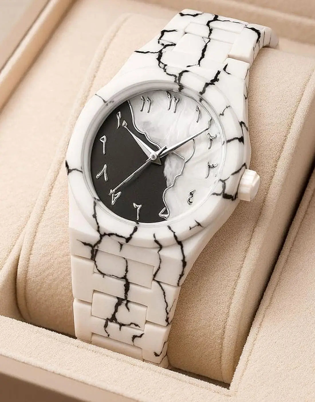 Trendy Arabic Aura Watch for Men Featuring Durable Fiber Chain