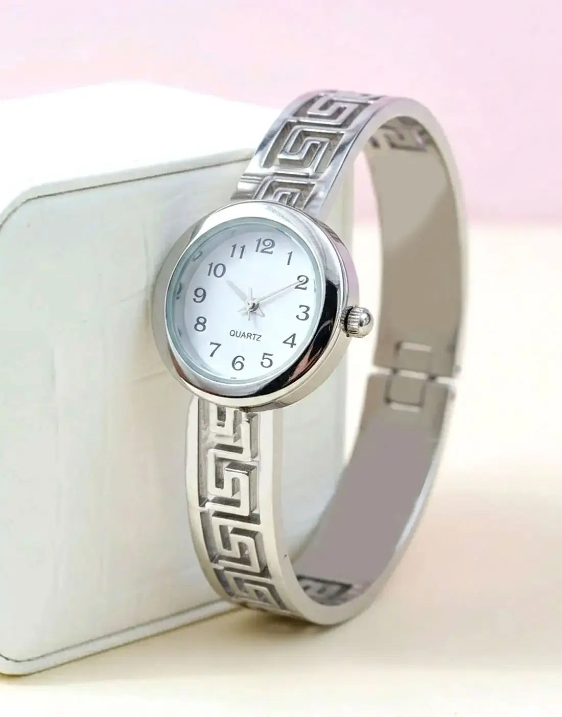 Modern Stainless Steel Kara Bangle Watch in Gold-Plated & Silver-Plated Finish