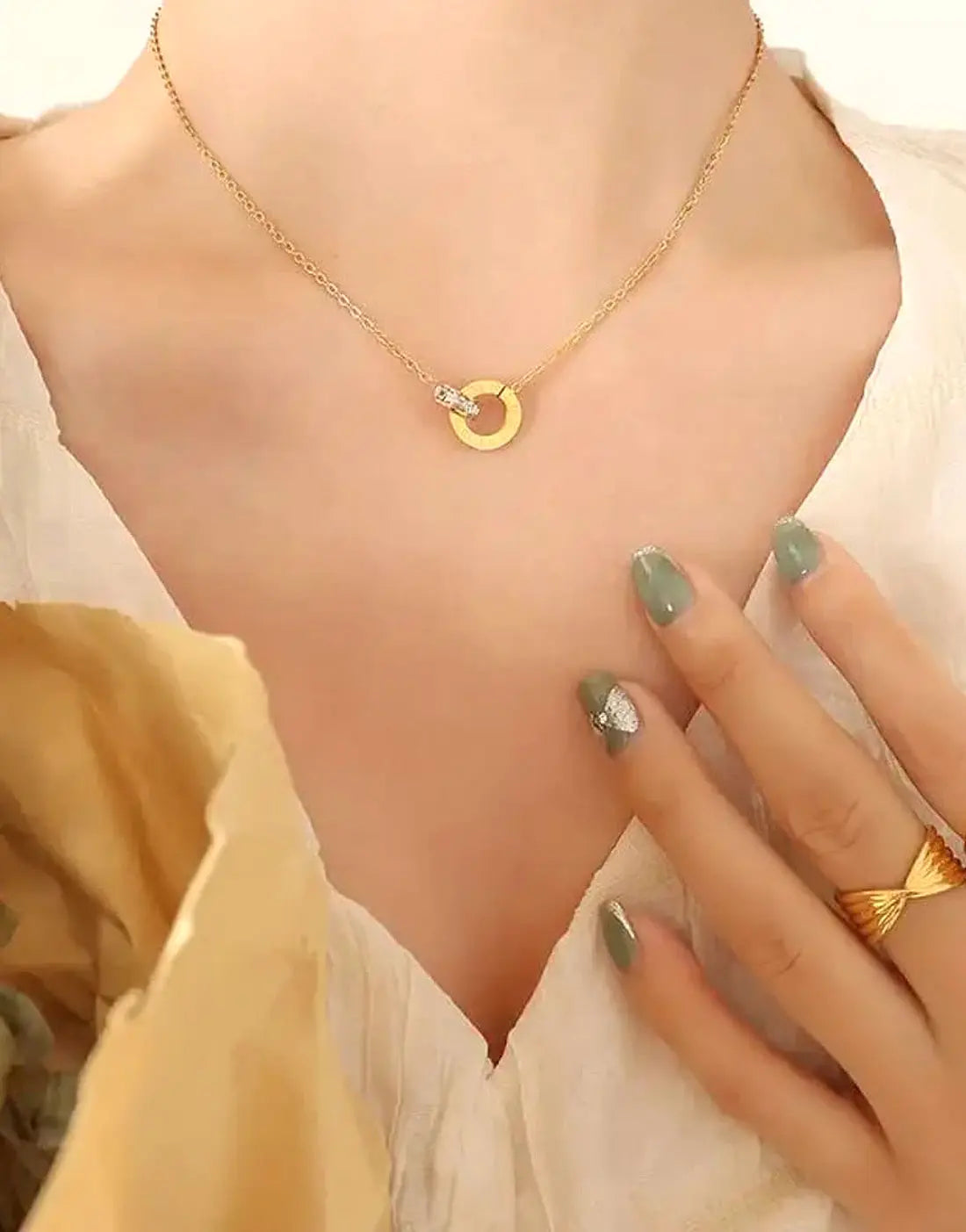 Designer Inspired Gold Plated Roman Numeral Locket Set