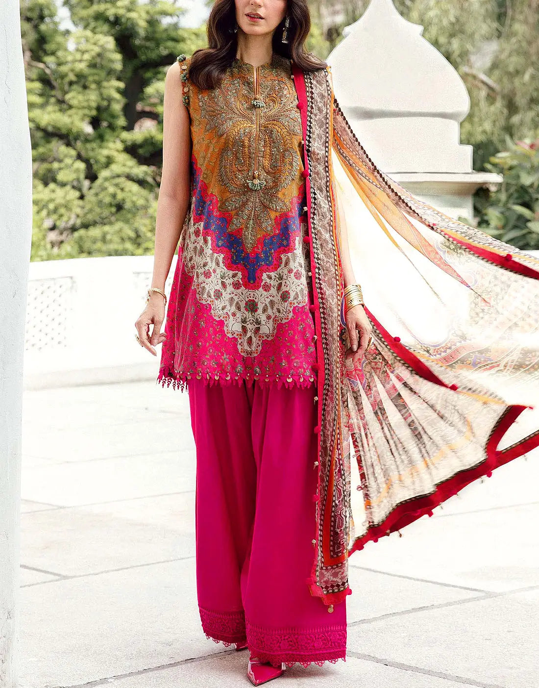 Digital Print Embroidered Lawn Dress for Daily & Party Wear