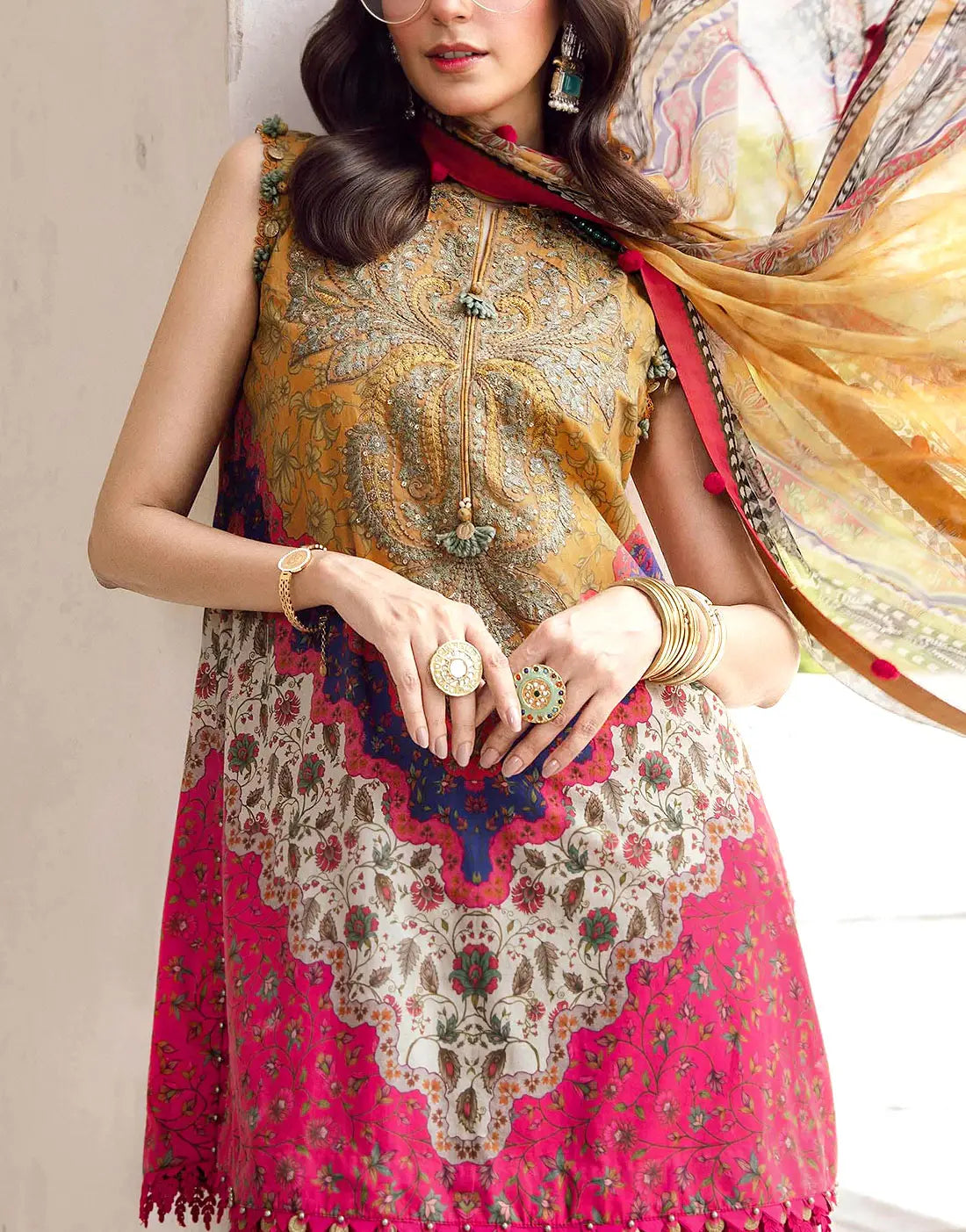 Digital Print Embroidered Lawn Dress for Daily & Party Wear