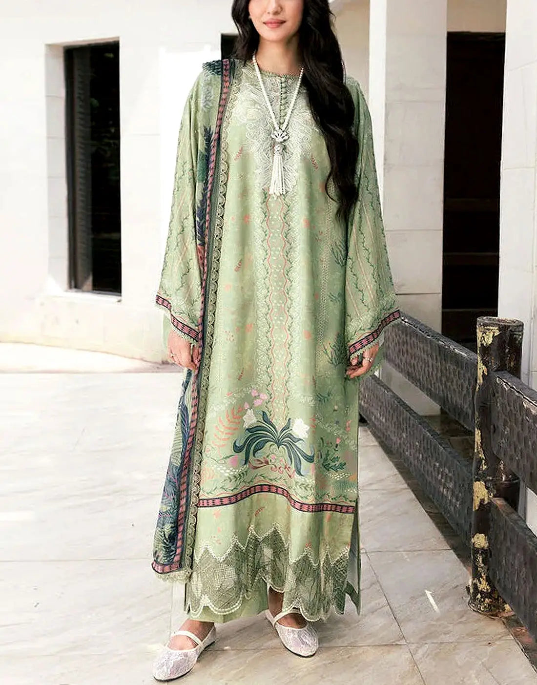 Trendy Digital Print Lawn Dress with Lawn Dupatta