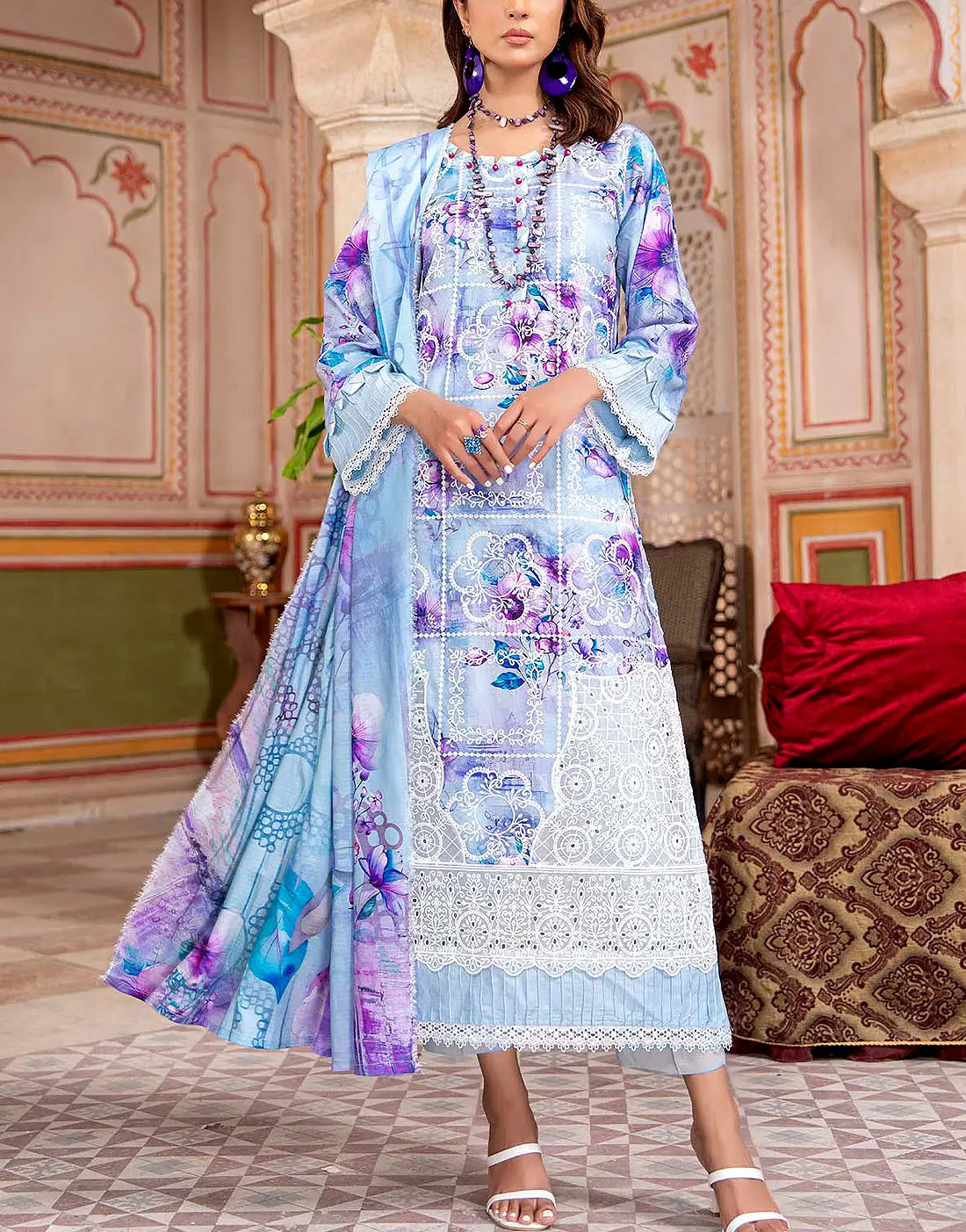 Trendy Digital Print Lawn Suit with Lawn Dupatta