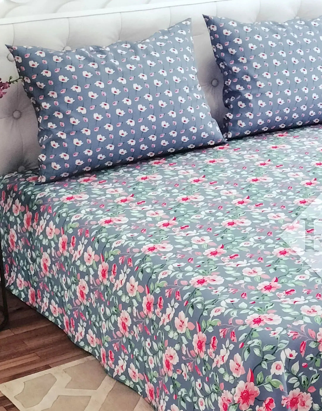 Dynasty 3-Piece King Double Premium Cotton Bedsheet with Pillow Covers