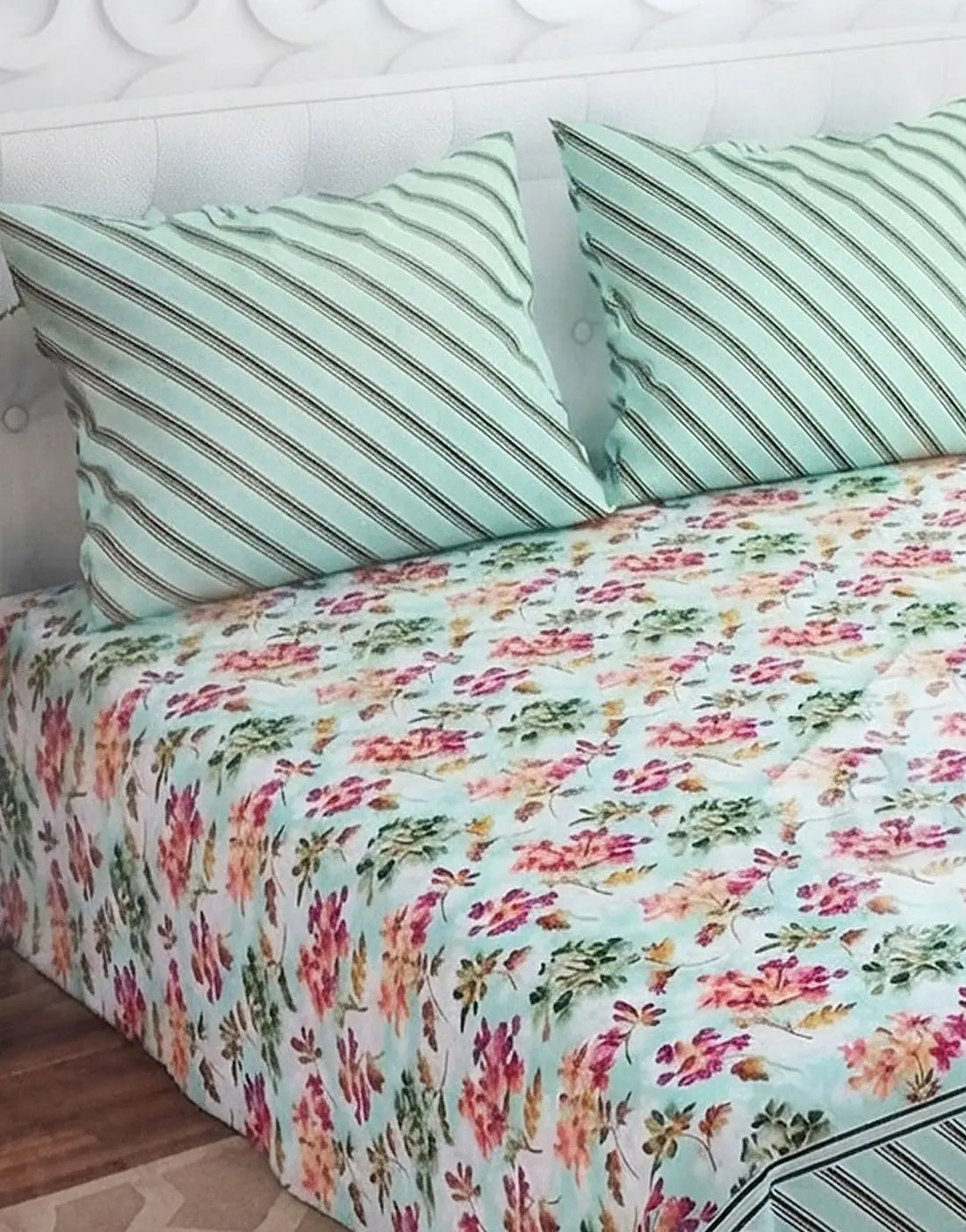 Dynasty 3-Piece Premium Cotton King Size Bedsheet with Pillow Covers
