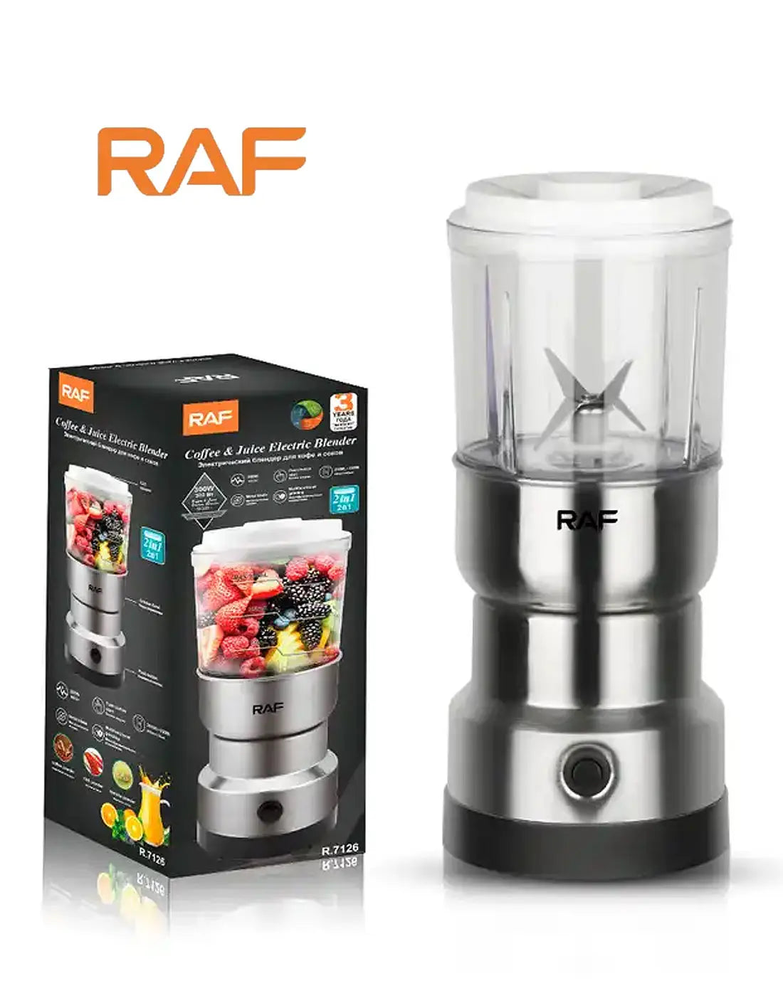 RAF 2 in 1 Mini Electric Juicer Blender & Masala Grinder R-7126