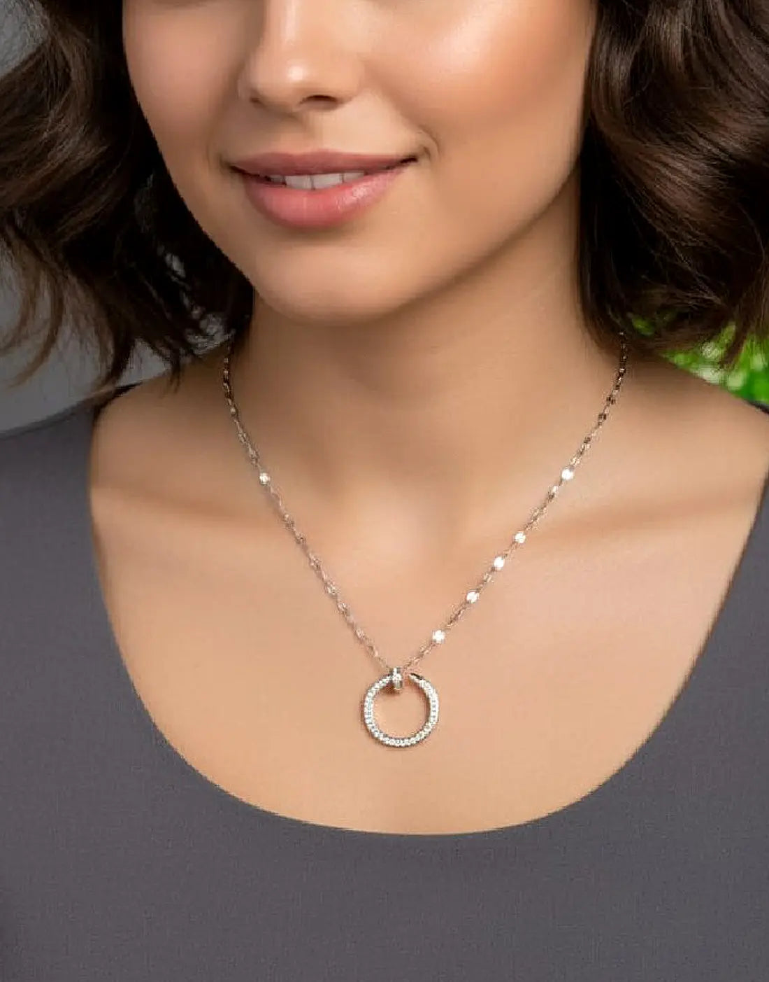 Minimalist Design Silver Plated Stainless Steel Pendant