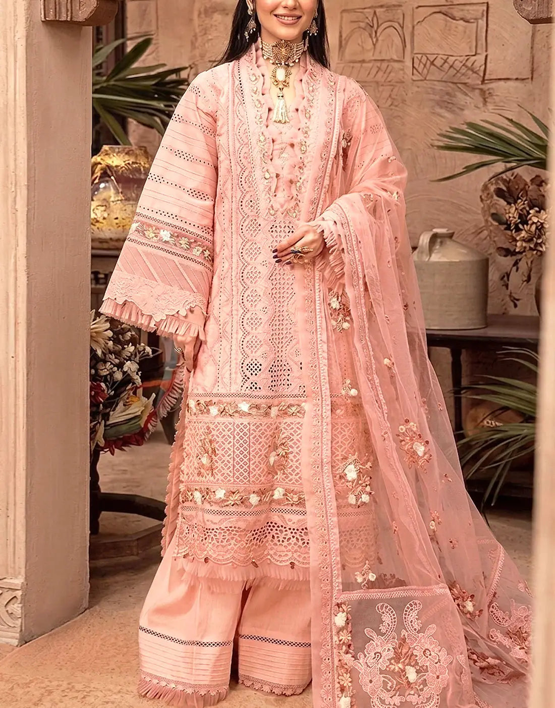 cotton dress with chiffon dupatta Heavy Schiffli Embroidered Party Wear Suit Emb. – Best Price Online in Pakistan Printed dress Color:Ivory Red Flower Spring Fashion 2026 Satin A-Line V-Neck Ankle