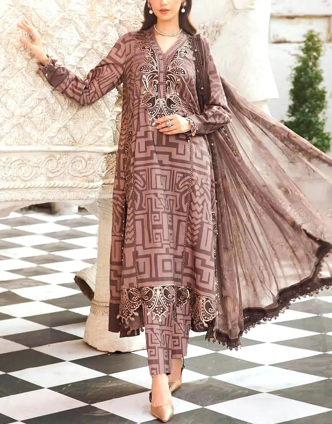 All-Over Print Embroidered EID Lawn Suit with 4-Side Emb. Chiffon Dupatta Best Price Online in Pakistan All-Over Print Embroidered EID Lawn Suit with 4-Side Emb. Chiffon Dupatta Best Price Online in Pakistan