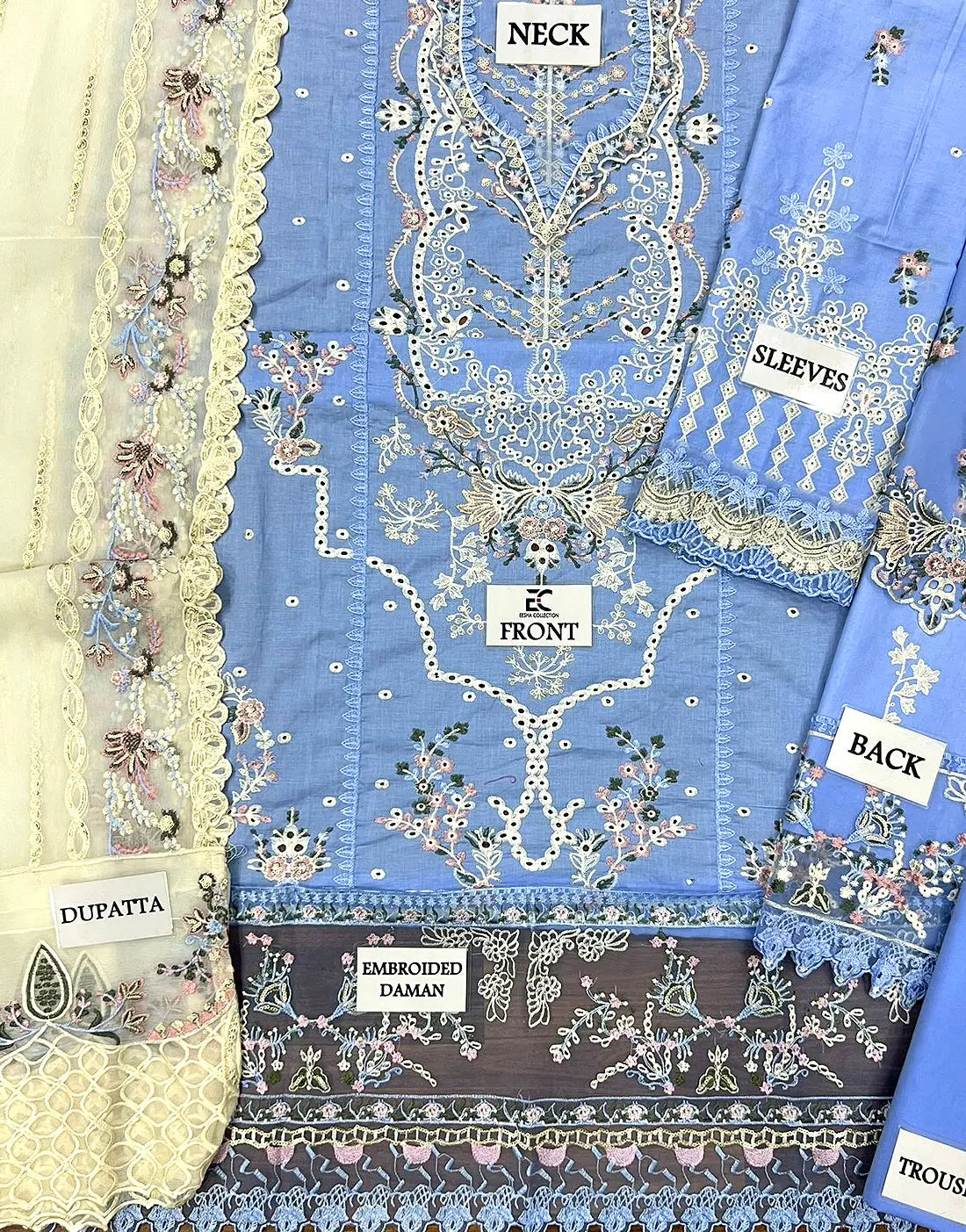 Luxury Schiffli Embroidered EID Lawn Dress with Emb. Chiffon Dupatta