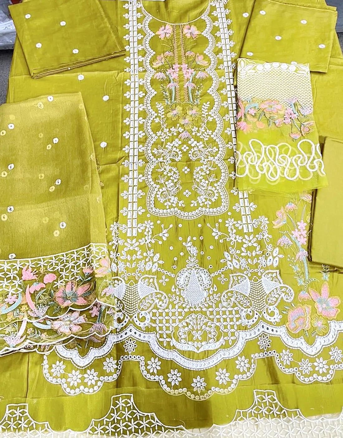 Luxury Schiffli Embroidered EID Lawn Dress with Emb. Chiffon Dupatta