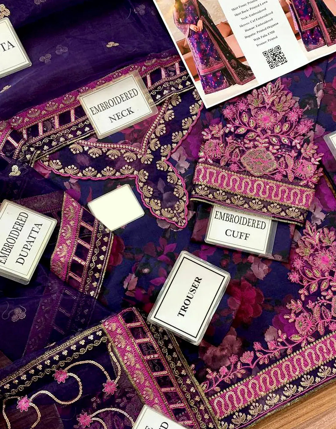 Luxury Heavy Embroidered EID Lawn Dress with Emb. Organza Dupatta