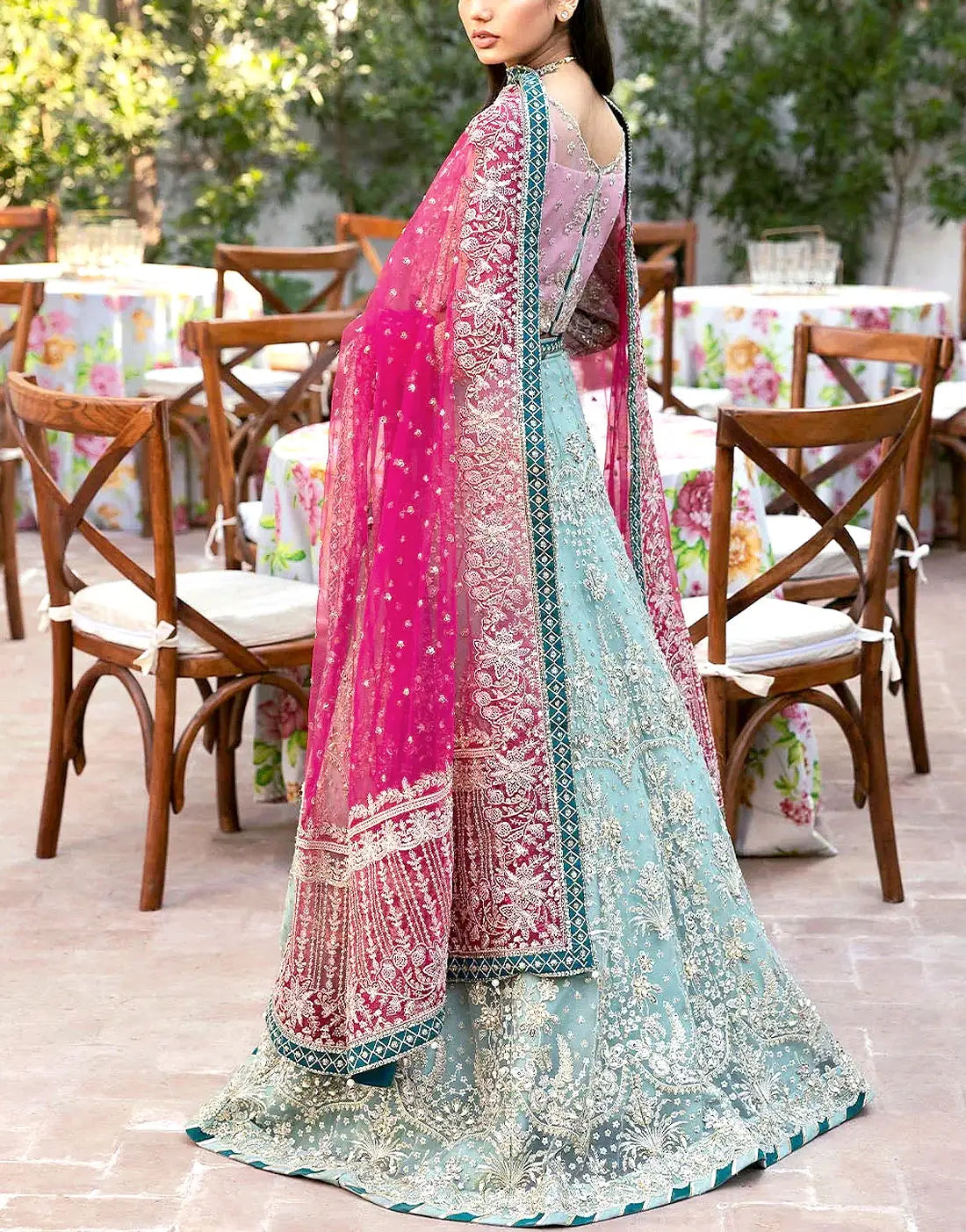 Glamorous Handwork Embroidered NET Bridal Wear Lehenga Dress 2026