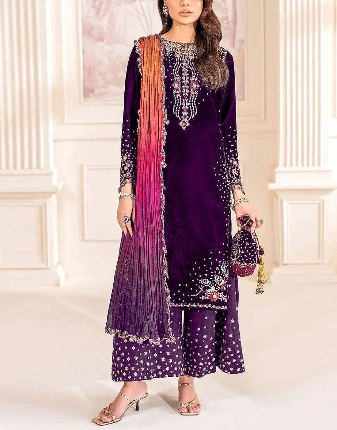 sachin and babi light blue dress Velvet Wedding Dress main image 0