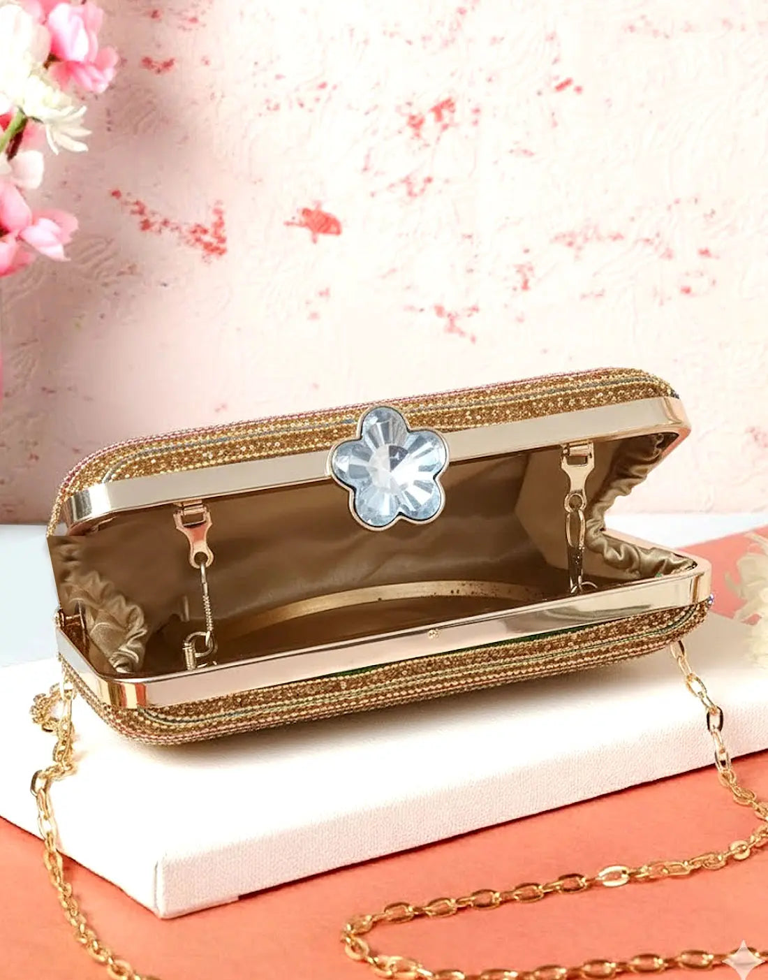 Sparkling Fancy Multicolor Clutch Purse for Formal & Party Wear