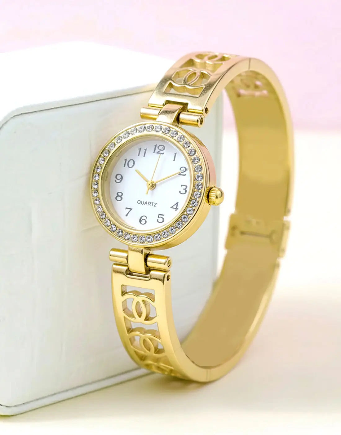 Modern Stainless Steel Kara Bangle Watch in Gold-Plated & Silver-Plated Finish