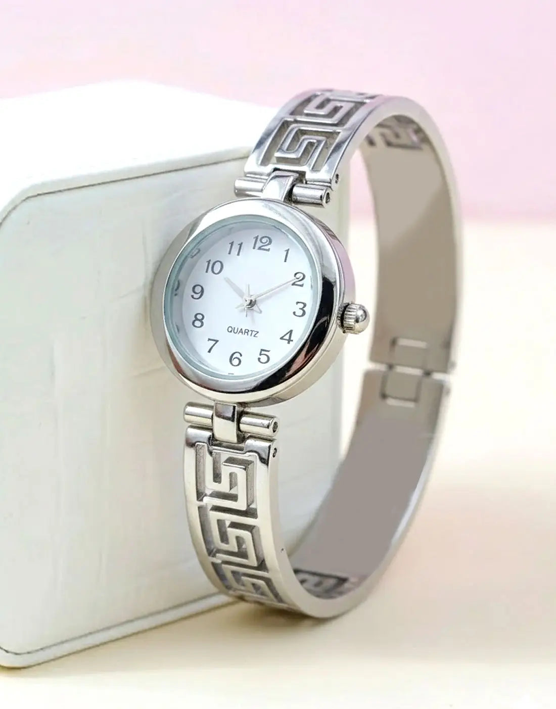 Modern Stainless Steel Kara Bangle Watch in Gold-Plated & Silver-Plated Finish
