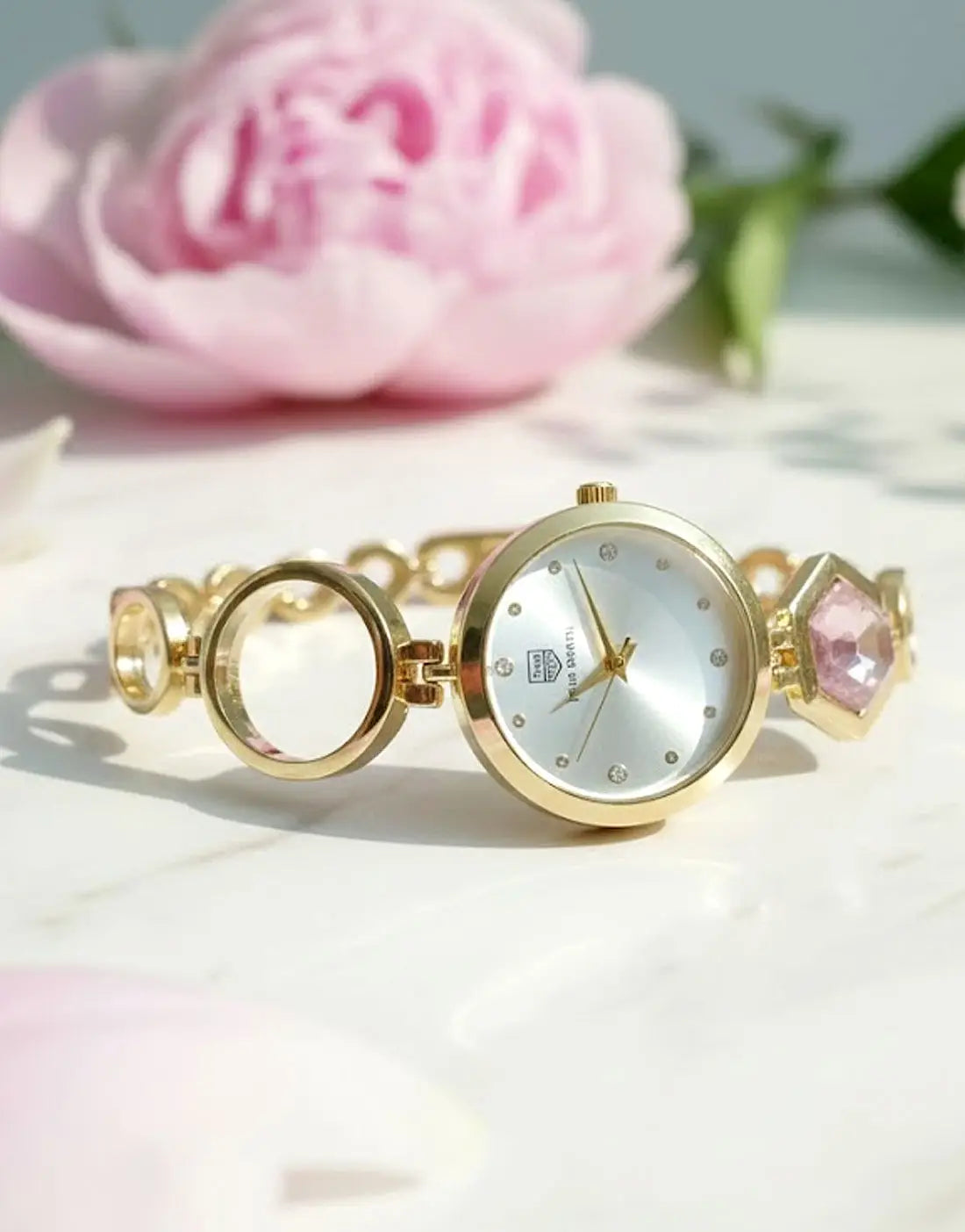 True Worth Luxury Golden Bracelet Watch for Girls - Ideal for Eid & Ramadan Gift