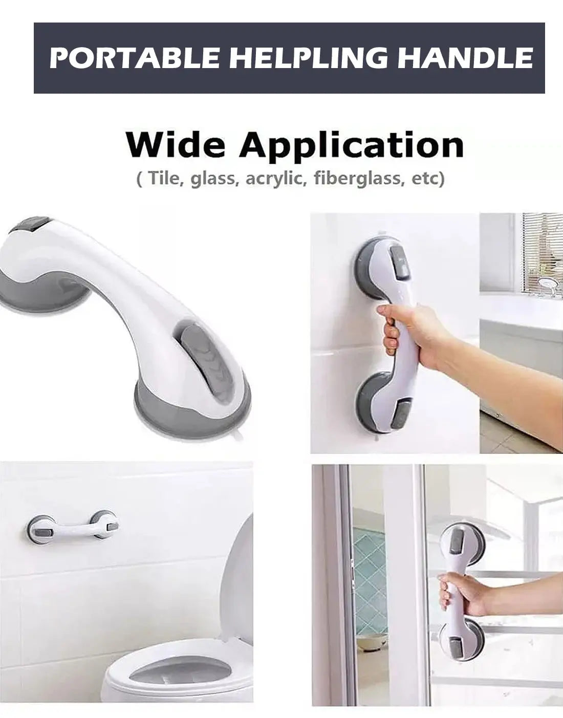 Helping Handle Anti Slip Support Grip - Instant Safety Grip for Bathroom, Household & Toilets