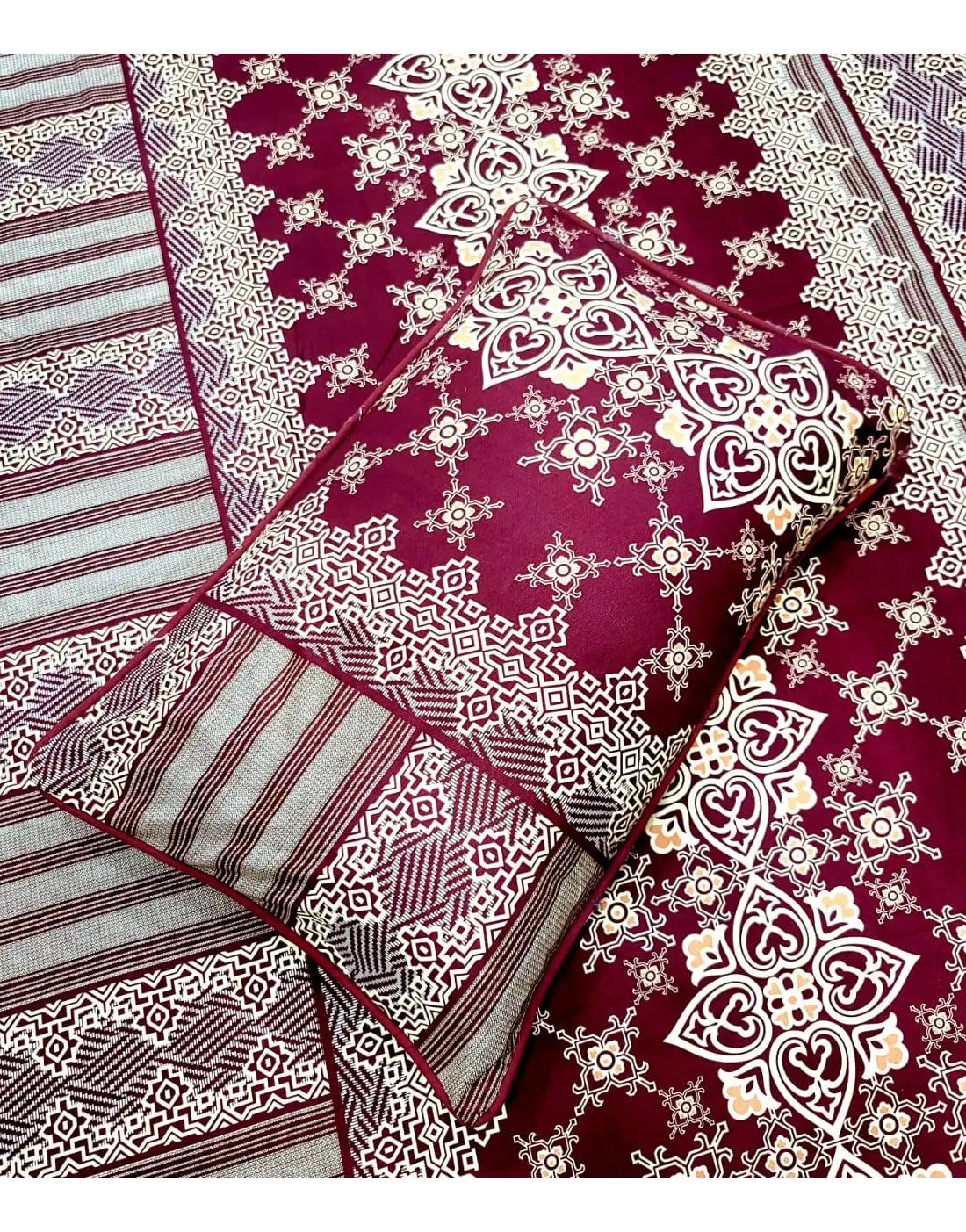 China Cotton King Size Bed Sheet Set with 2 Pillow Covers