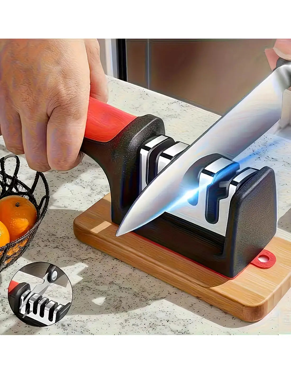 4-Stage Professional Kitchen Knife & Scissor Sharpener