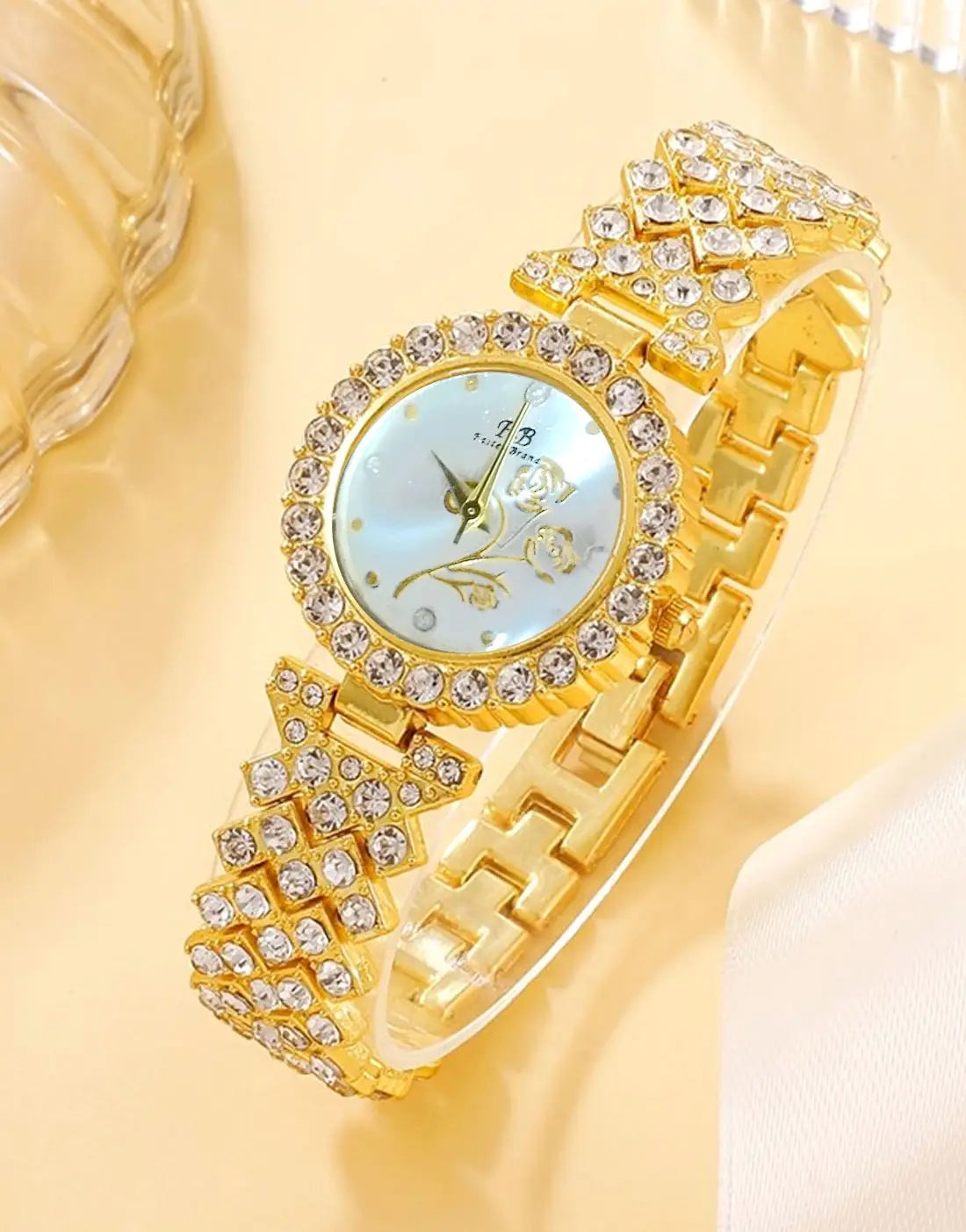 Elegant Rhinestone Studded Ladies Luxury Bracelet Fashion Watch