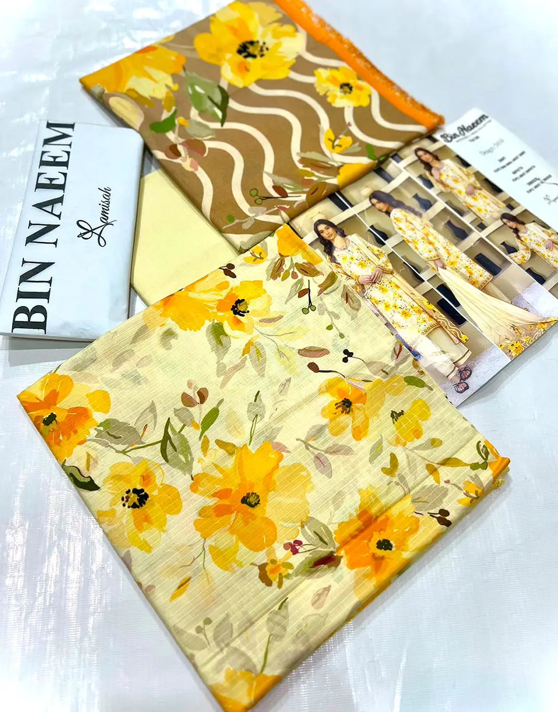 Digital Print 3-Piece Linen Dress with Linen Dupatta