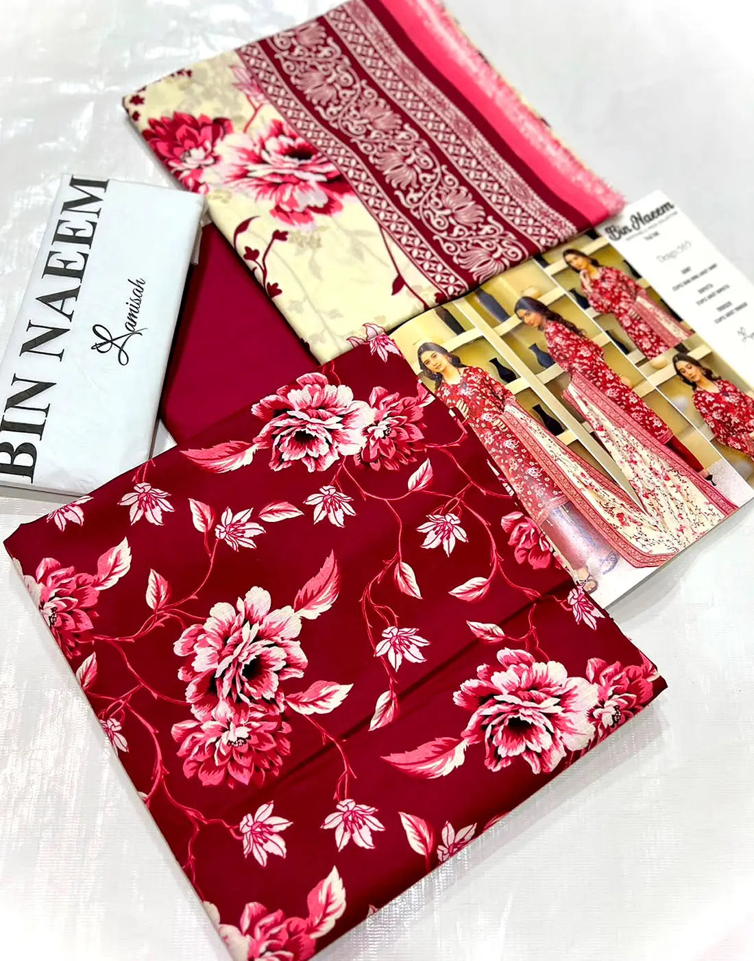 Digital Print 3-Piece Linen Dress with Linen Dupatta