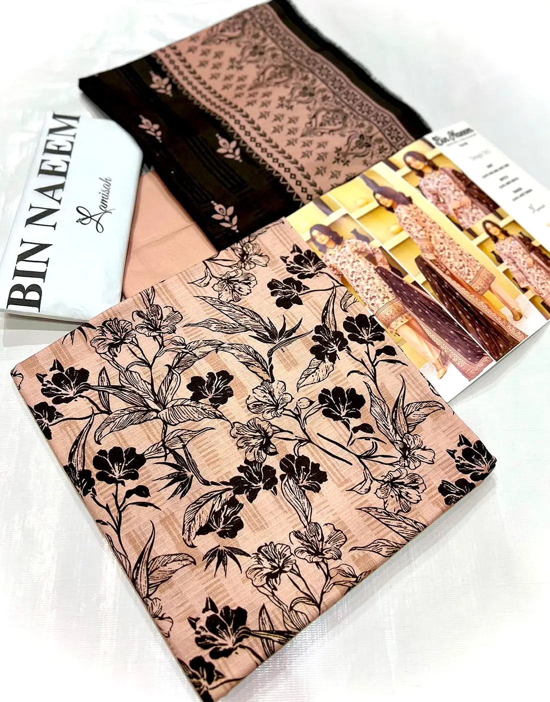 Digital Print 3-Piece Linen Dress with Linen Dupatta