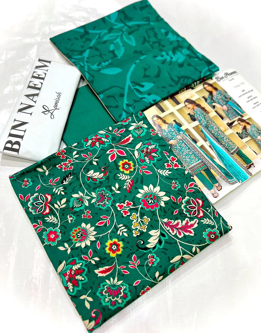 Digital Print 3-Piece Linen Dress with Linen Dupatta