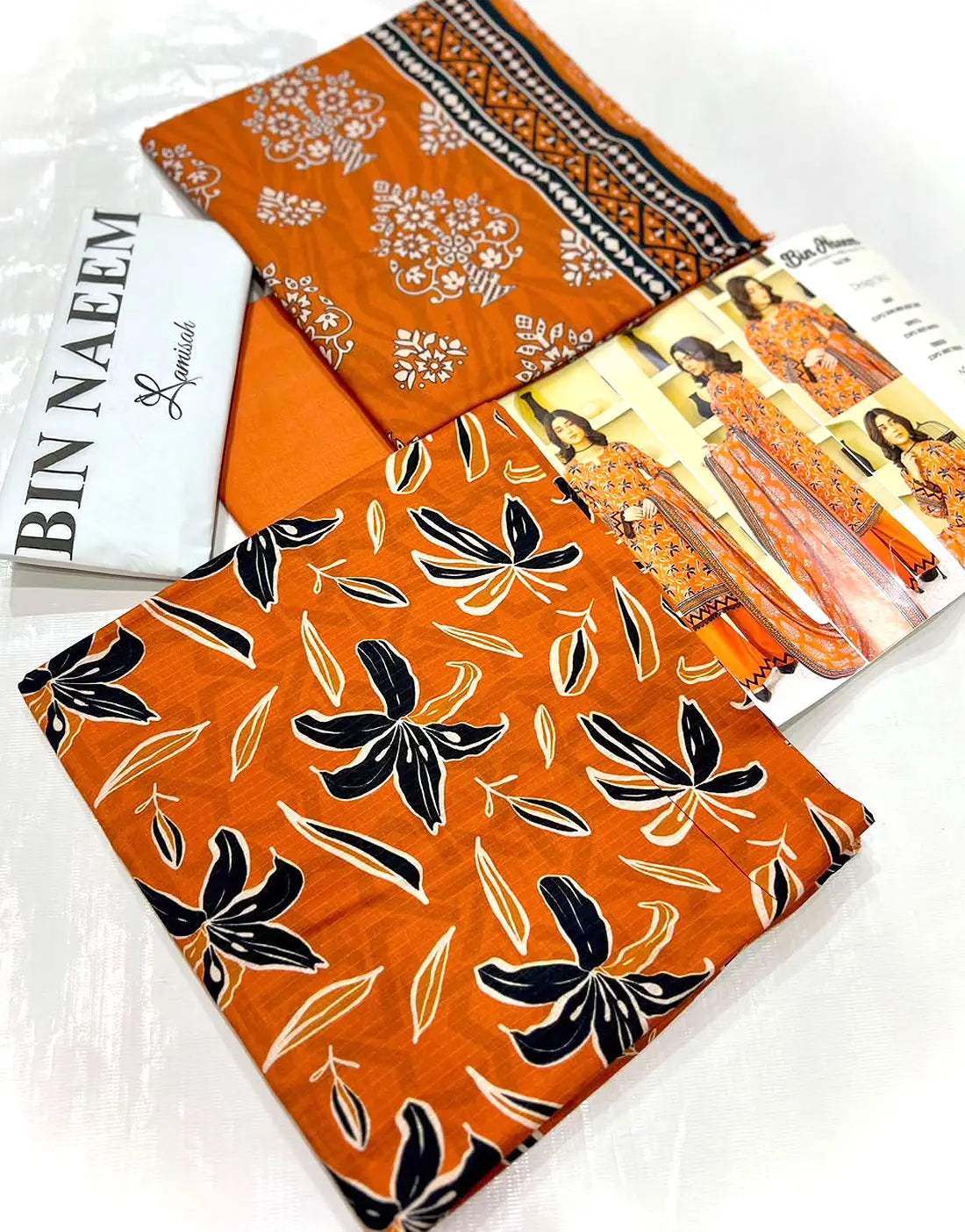 Digital Print 3-Piece Linen Dress with Linen Dupatta