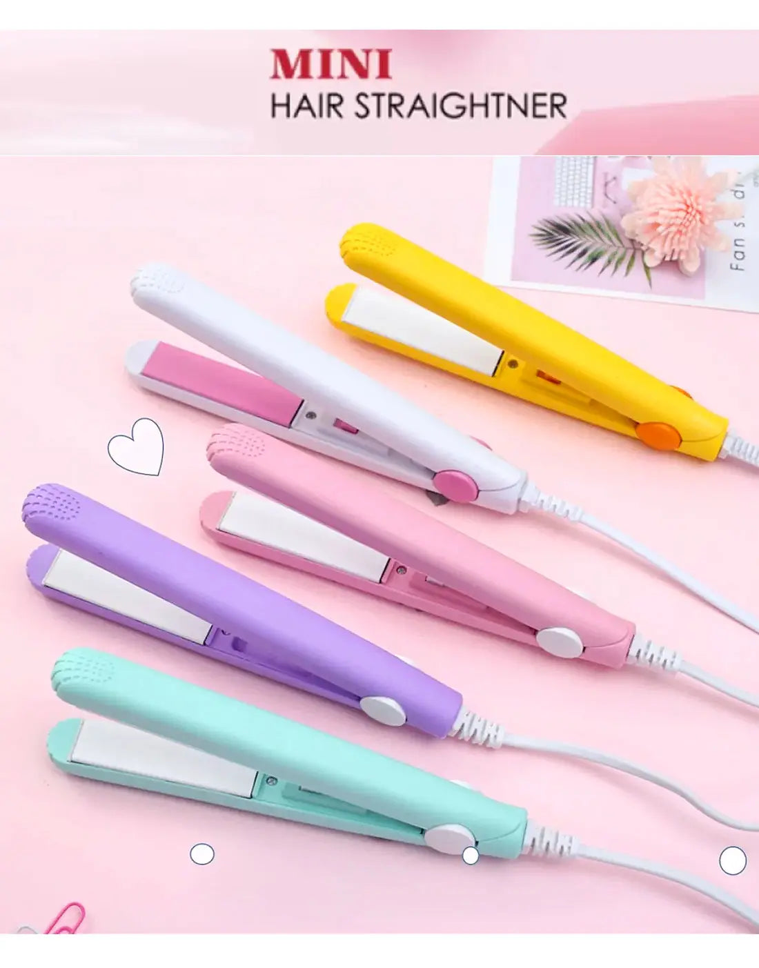 Mini Portable Hair Straightener for Travel & Quick Styling