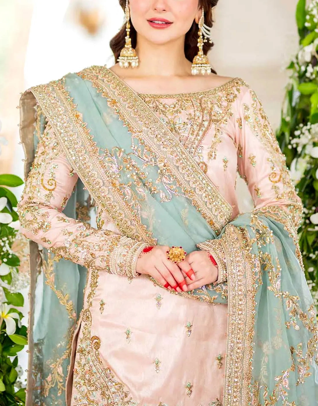 Luxury Handwork Embroidered NET Bridal Sharara Dress