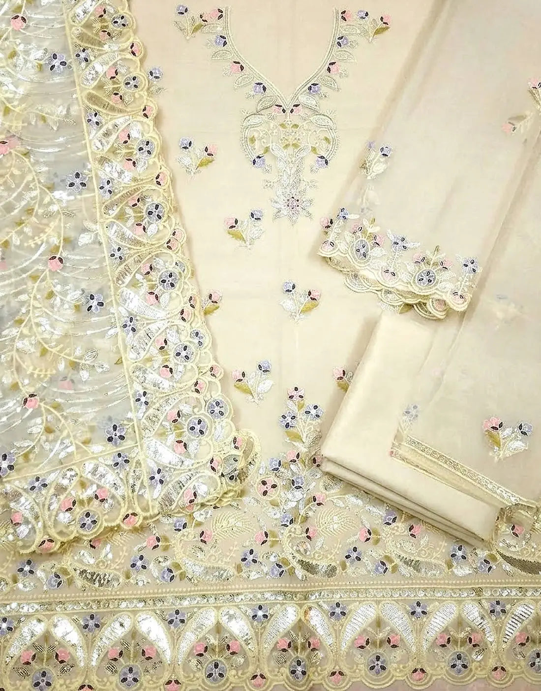 Formal Embroidered Organza Party Wear Dress Design 2026