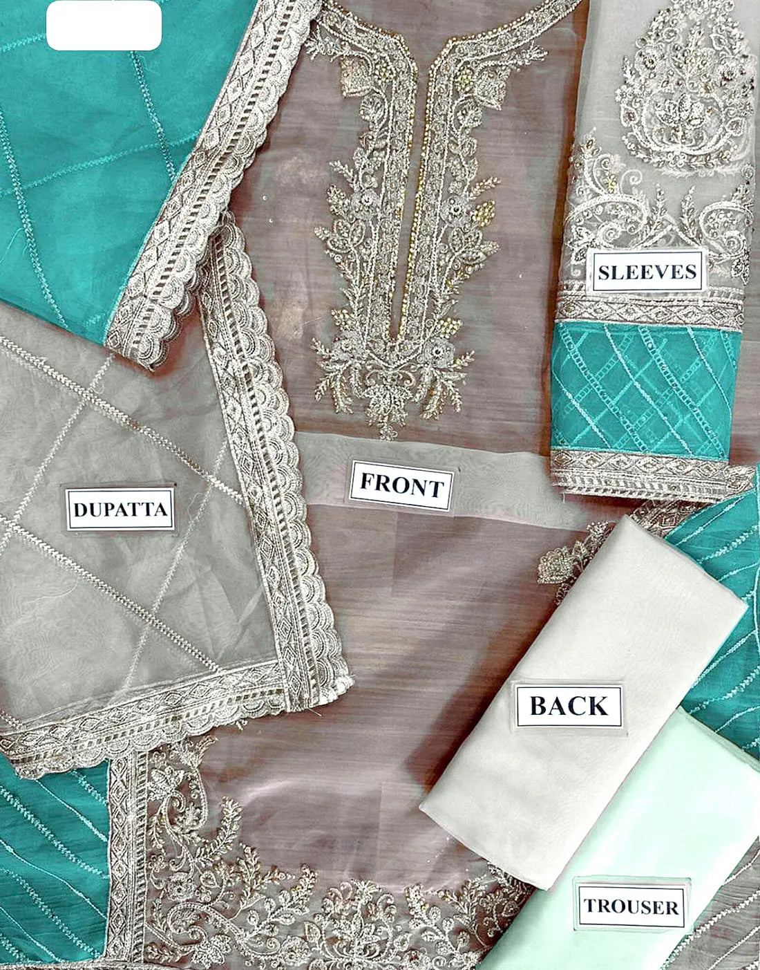 Formal Handwork Embroidered Organza Wedding Wear Dress