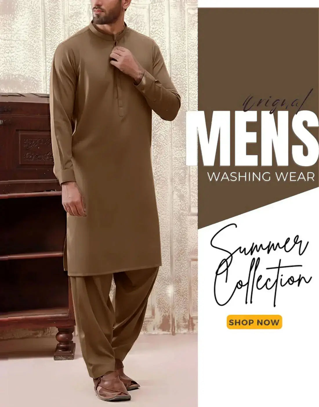 Unstitched Italian Boski Wash & Wear Men’s Shalwar Kameez