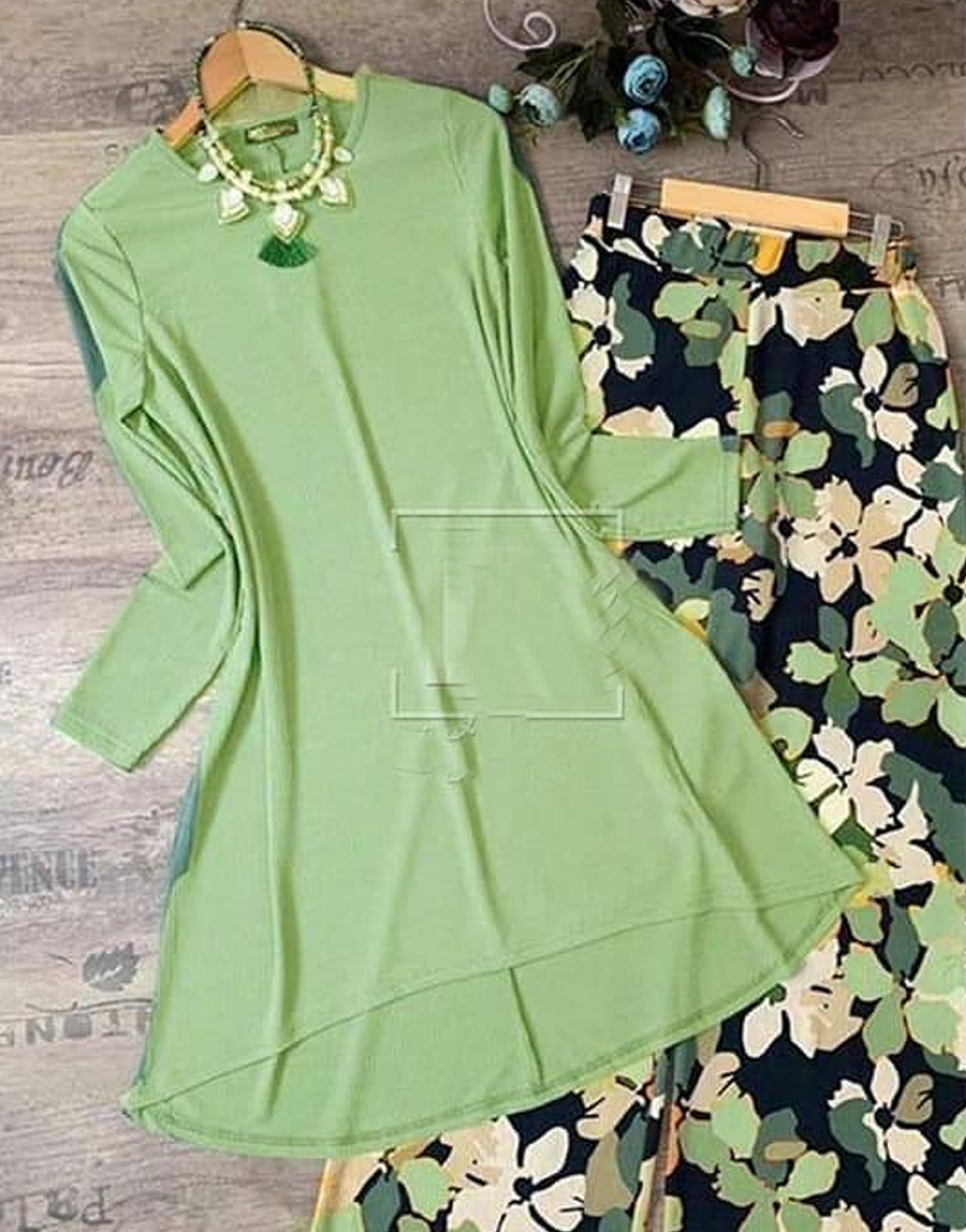 2-Pcs Readymade Boski Linen Kurti with Trouser