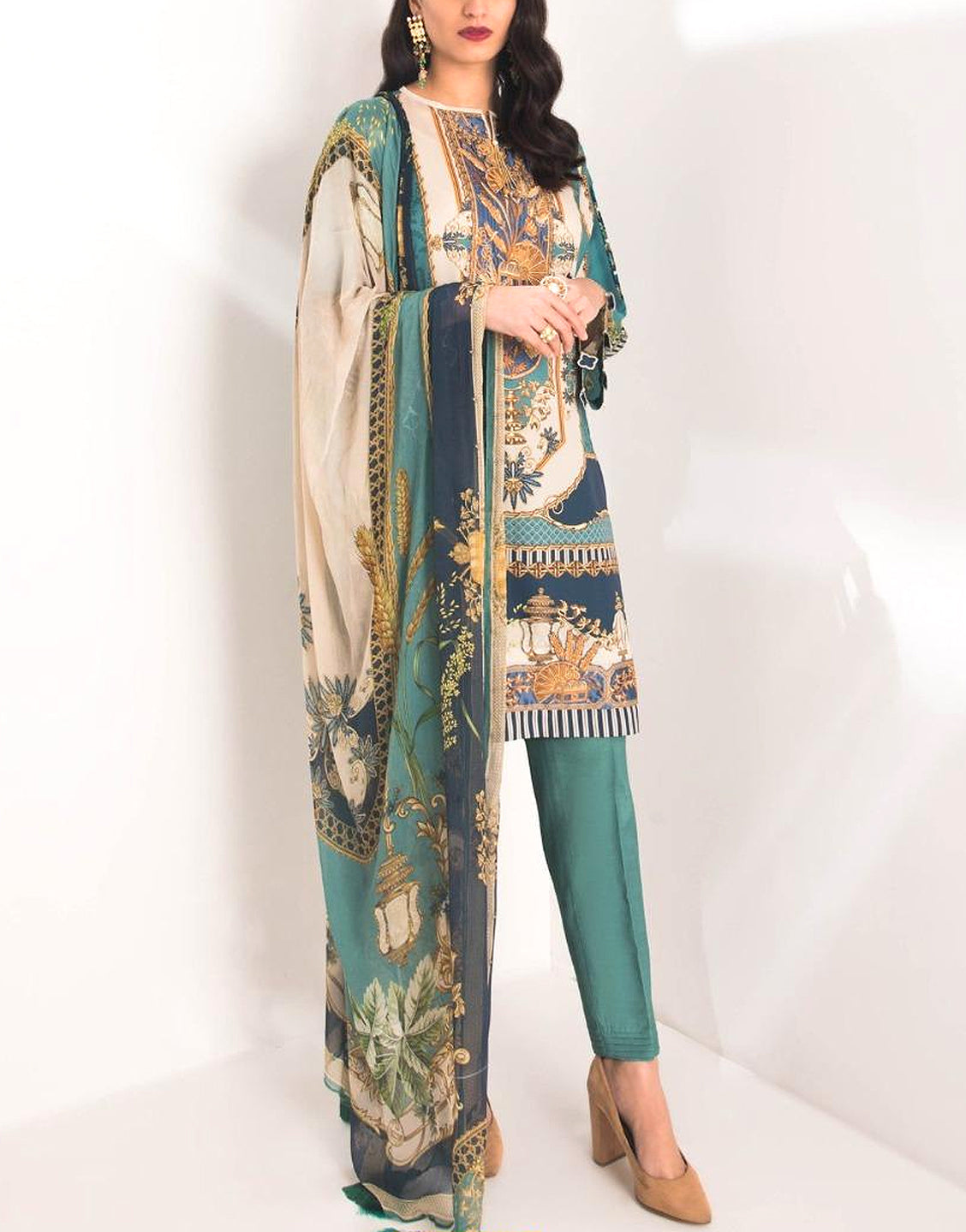 Embroidered Airjet Lawn Dress with Chiffon Dupatta