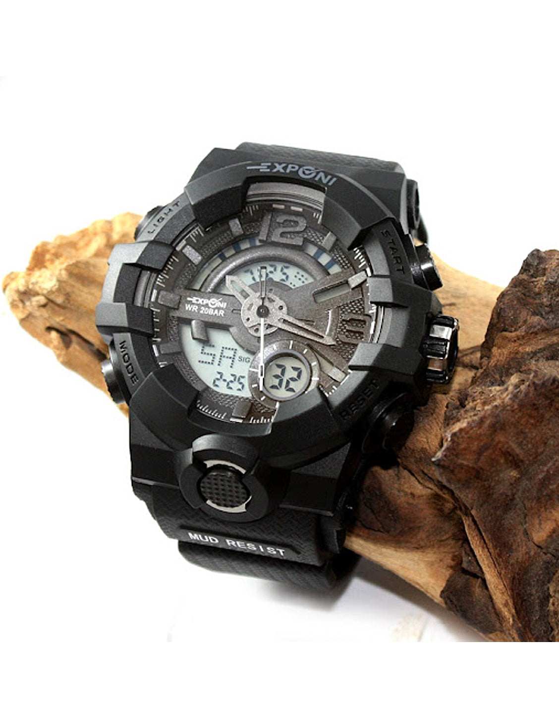 Exponi WR20BAR Digital Sports Watch - Black