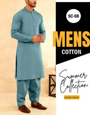 IB Swiss Fashion Soft Egyptian Cotton Unstitched Men's Shalwar Kameez