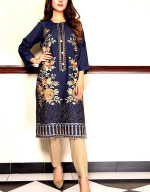 Trendy 2-Piece Embroidered Lawn Dress 2024