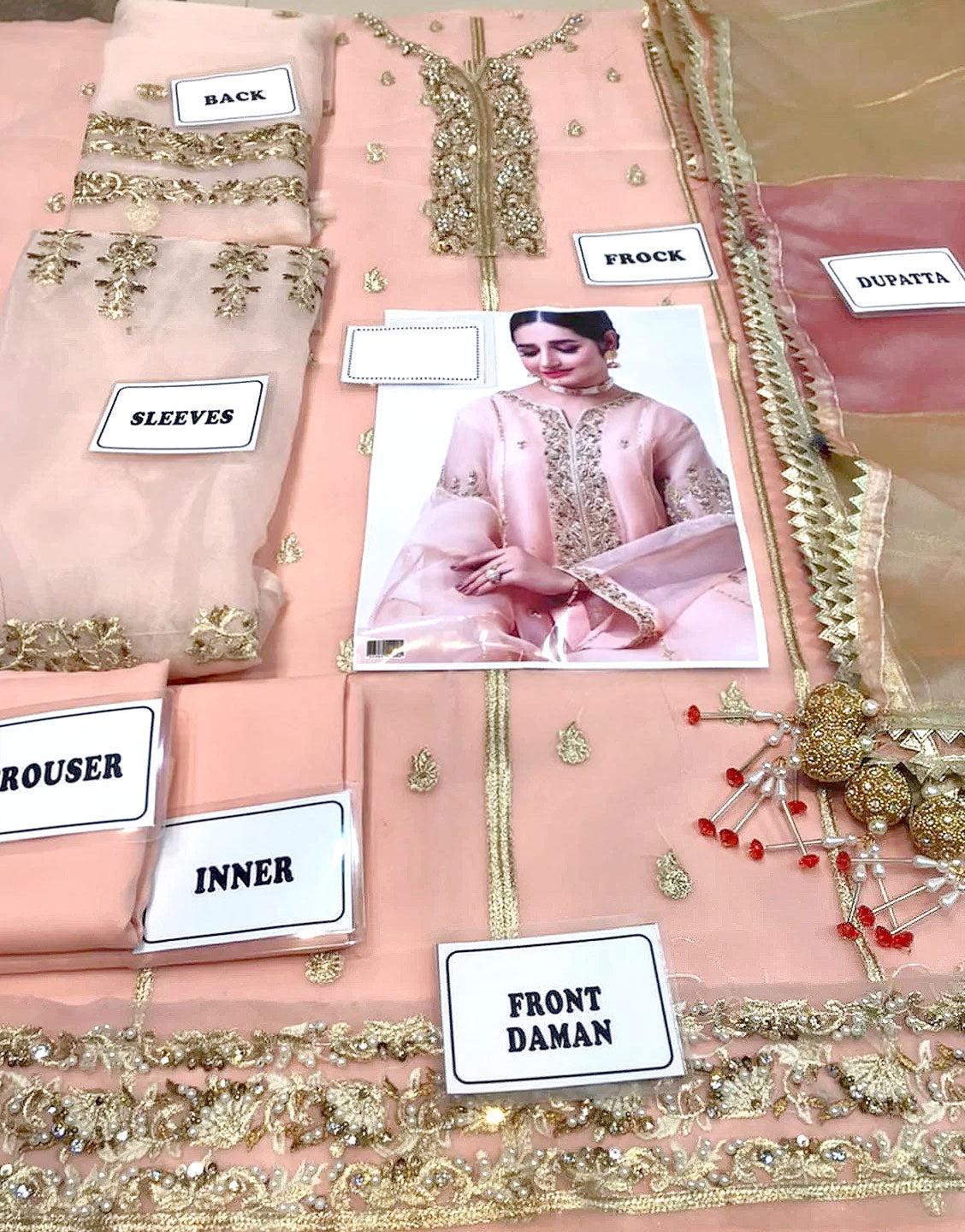 Decent Embroidered with Handwork Organza Party Dress with Inner