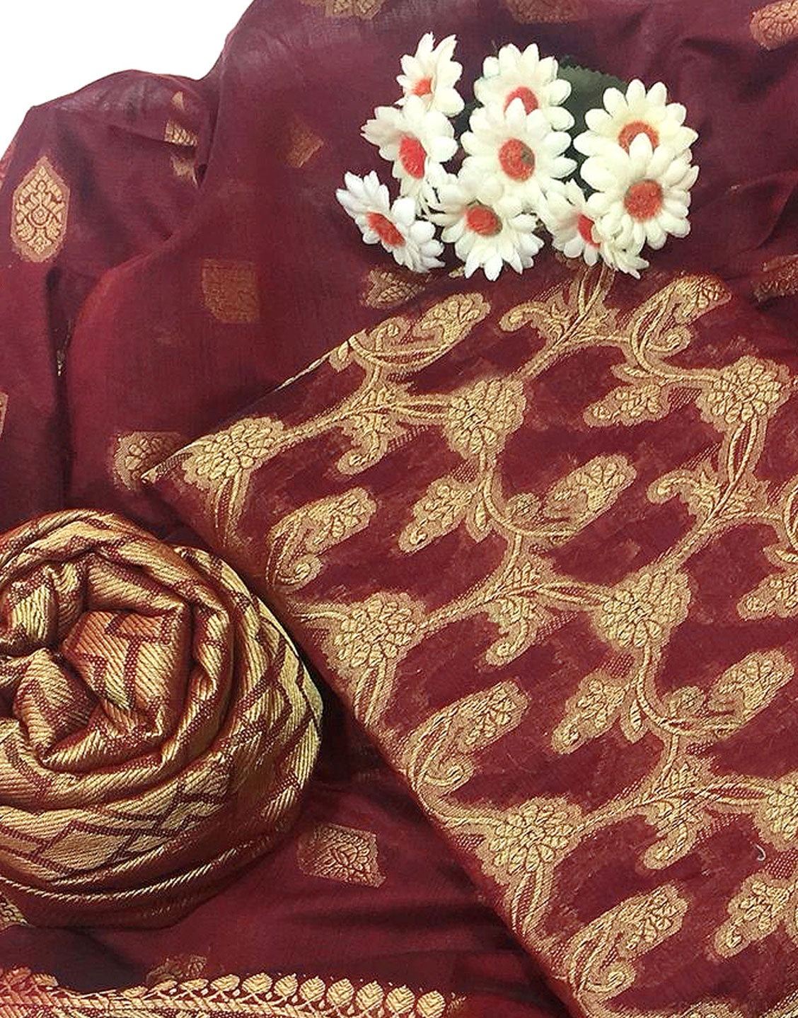 Banarsi Style Cotton Jacquard Dress with Cotton Jacquard Dupatta
